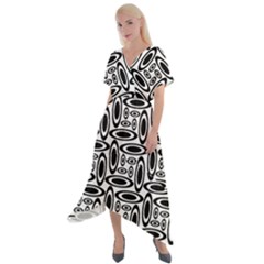 Ellipse Cross Front Sharkbite Hem Maxi Dress by nateshop