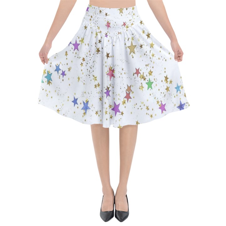 Star Flared Midi Skirt