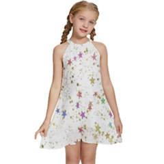 Star Kids  Halter Collar Waist Tie Chiffon Dress by nateshop