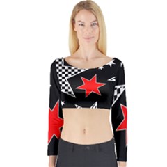 Stars Long Sleeve Crop Top