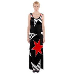 Stars Thigh Split Maxi Dress by nateshop