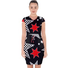 Stars Capsleeve Drawstring Dress  by nateshop