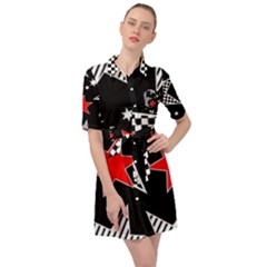 Stars Belted Shirt Dress by nateshop