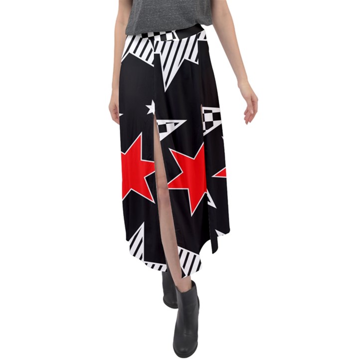 Stars Velour Split Maxi Skirt