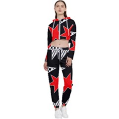 Stars Cropped Zip Up Lounge Set by nateshop