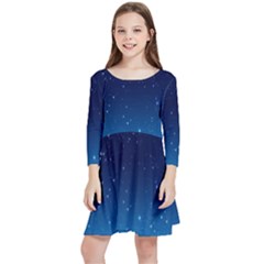 Stars-1 Kids  Quarter Sleeve Skater Dress by nateshop