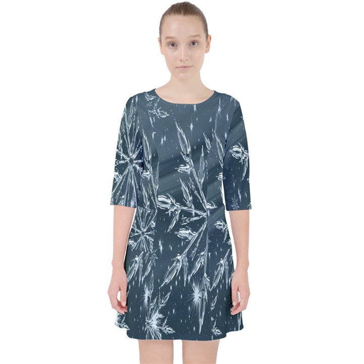 Stars-2 Quarter Sleeve Pocket Dress