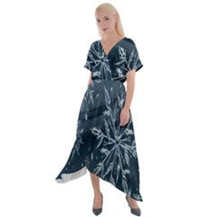 Stars-2 Cross Front Sharkbite Hem Maxi Dress by nateshop