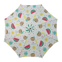 Pineapple And Watermelon Summer Fruit Golf Umbrellas by Jancukart