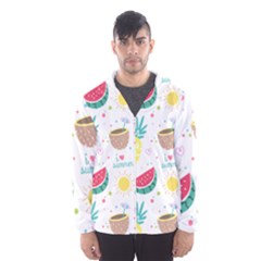 Pineapple And Watermelon Summer Fruit Men s Hooded Windbreaker