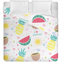 Pineapple And Watermelon Summer Fruit Duvet Cover Double Side (king Size)