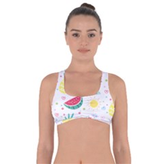 Pineapple And Watermelon Summer Fruit Got No Strings Sports Bra