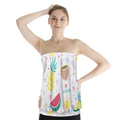 Pineapple And Watermelon Summer Fruit Strapless Top