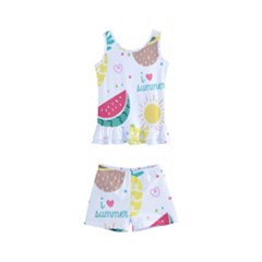 Pineapple And Watermelon Summer Fruit Kids  Boyleg Swimsuit