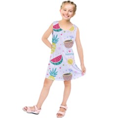 Pineapple And Watermelon Summer Fruit Kids  Tunic Dress