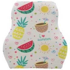 Pineapple And Watermelon Summer Fruit Car Seat Velour Cushion  by Jancukart