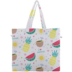 Pineapple And Watermelon Summer Fruit Canvas Travel Bag