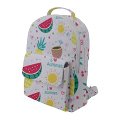 Pineapple And Watermelon Summer Fruit Flap Pocket Backpack (large)