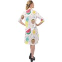 Pineapple And Watermelon Summer Fruit Long Sleeve Mini Shirt Dress View2