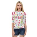 Flamingo Bird Nature Illustration Summer Beach Quarter Sleeve Raglan Tee View1