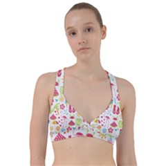 Flamingo Bird Nature Illustration Summer Beach Sweetheart Sports Bra