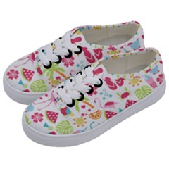 Flamingo Bird Nature Illustration Summer Beach Kids  Classic Low Top Sneakers