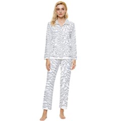 Joy Division Unknown Pleasures Womens  Long Sleeve Velvet Pocket Pajamas Set by Jancukart