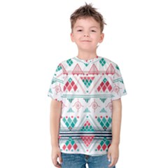 Aztec Ethnic Seamless Pattern Kids  Cotton Tee