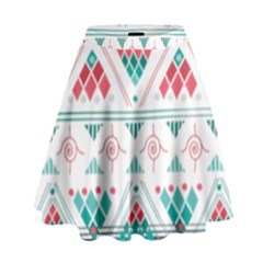 Aztec Ethnic Seamless Pattern High Waist Skirt