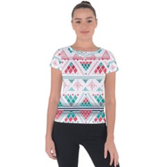 Aztec Ethnic Seamless Pattern Short Sleeve Sports Top  by Jancukart