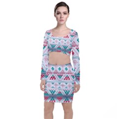 Aztec Ethnic Seamless Pattern Top And Skirt Sets