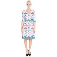 Aztec Ethnic Seamless Pattern Wrap Up Cocktail Dress