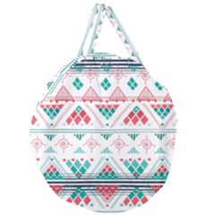 Aztec Ethnic Seamless Pattern Giant Round Zipper Tote