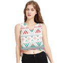 Aztec Ethnic Seamless Pattern V-Neck Cropped Tank Top View1