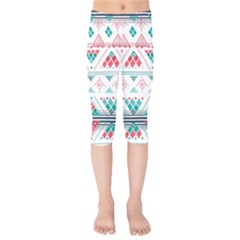 Aztec Ethnic Seamless Pattern Kids  Capri Leggings 