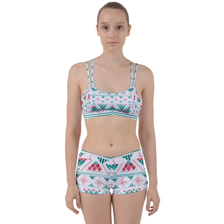 Aztec Ethnic Seamless Pattern Perfect Fit Gym Set