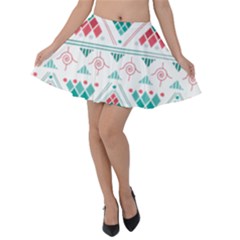 Aztec Ethnic Seamless Pattern Velvet Skater Skirt