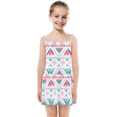 Aztec Ethnic Seamless Pattern Kids  Summer Sun Dress