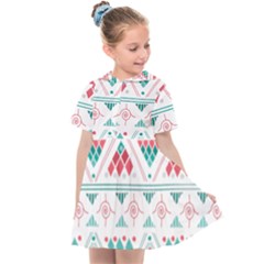 Aztec Ethnic Seamless Pattern Kids  Sailor Dress