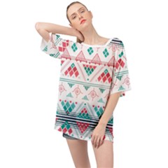 Aztec Ethnic Seamless Pattern Oversized Chiffon Top