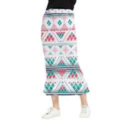 Aztec Ethnic Seamless Pattern Maxi Fishtail Chiffon Skirt