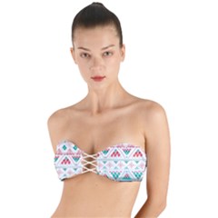 Aztec Ethnic Seamless Pattern Twist Bandeau Bikini Top