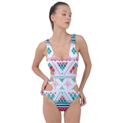 Aztec Ethnic Seamless Pattern Side Cut Out Swimsuit