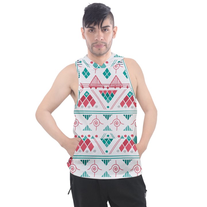 Aztec Ethnic Seamless Pattern Men s Sleeveless Hoodie