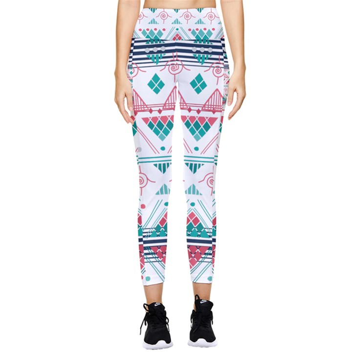 Aztec Ethnic Seamless Pattern Pocket Leggings 