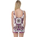 Multicolored Pattern Illustration Purple Peacock One Piece Boyleg Swimsuit View2