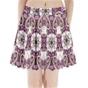 Multicolored Pattern Illustration Purple Peacock Pleated Mini Skirt View1