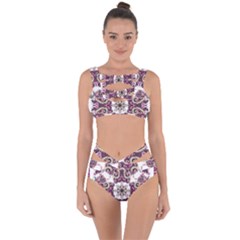 Multicolored Pattern Illustration Purple Peacock Bandaged Up Bikini Set  by Jancukart