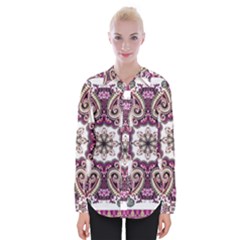 Multicolored Pattern Illustration Purple Peacock Womens Long Sleeve Shirt