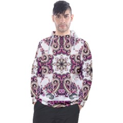 Multicolored Pattern Illustration Purple Peacock Men s Pullover Hoodie by Jancukart